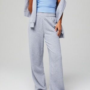 Fabletics Year Round Terry Wide Leg Pant Women's Gray Sweatpants size xl